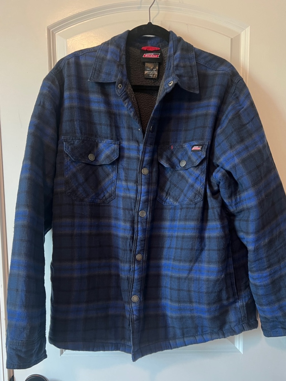 Dickies Blue & Black Plaid Lined Shirt Jacket